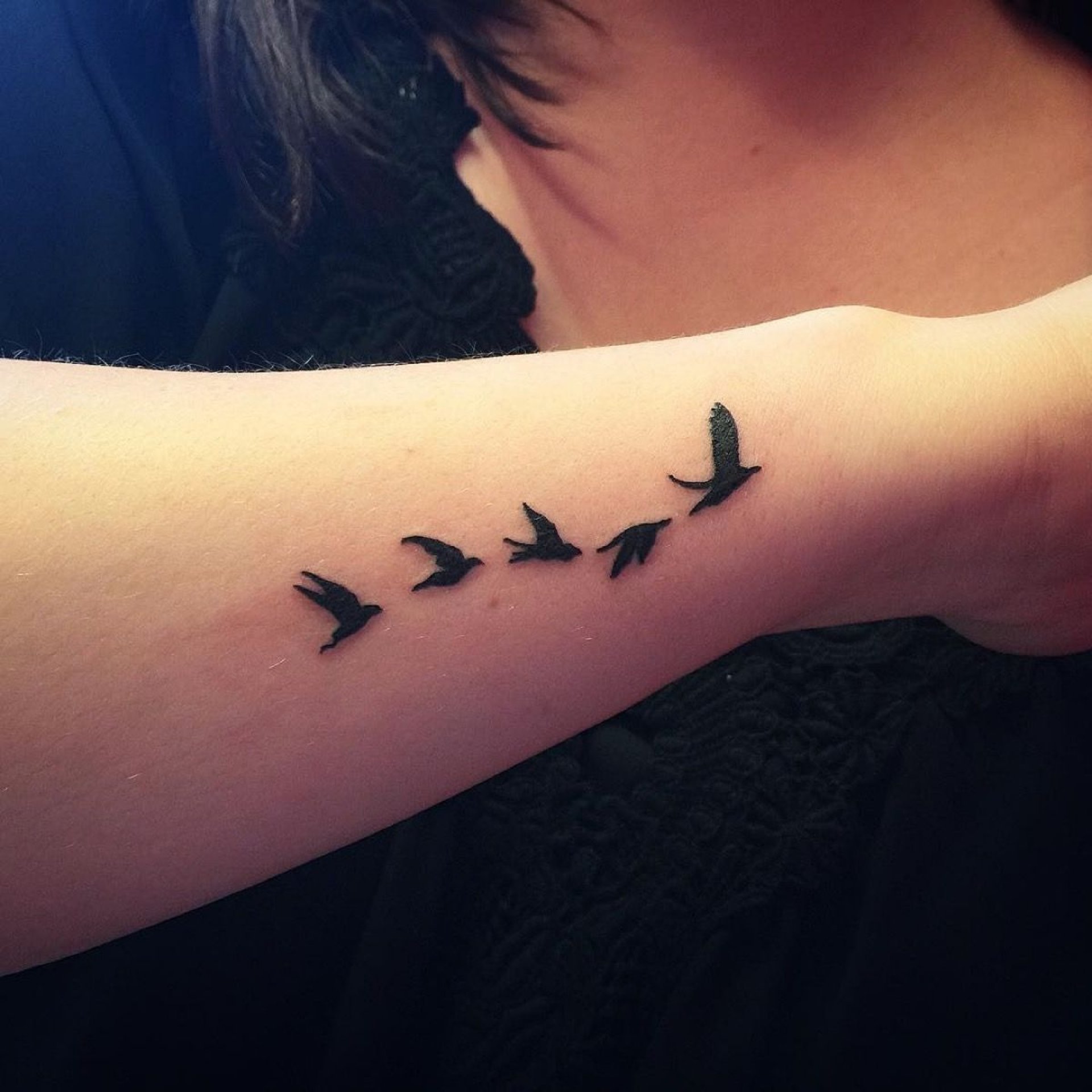 Fly Away - Birds Flying Tattoo on Side Wrist 